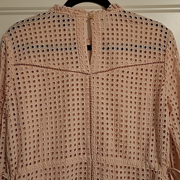 Point Sur J. Crew Pink Eyelet Embroidered Top sz 10 - Picture 5 of 5